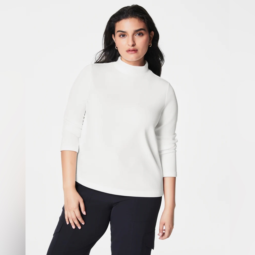 Spanx AirEssentials Mock Neck Top (Color: Powder)